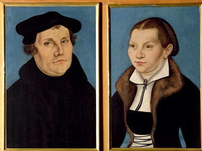 Double Portrait of Martin Luther and Katherin von Bora by Lucas Cranach the Elder